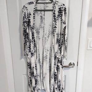 Lularoe Tie Dye Sarah Cardigan Black White Rare